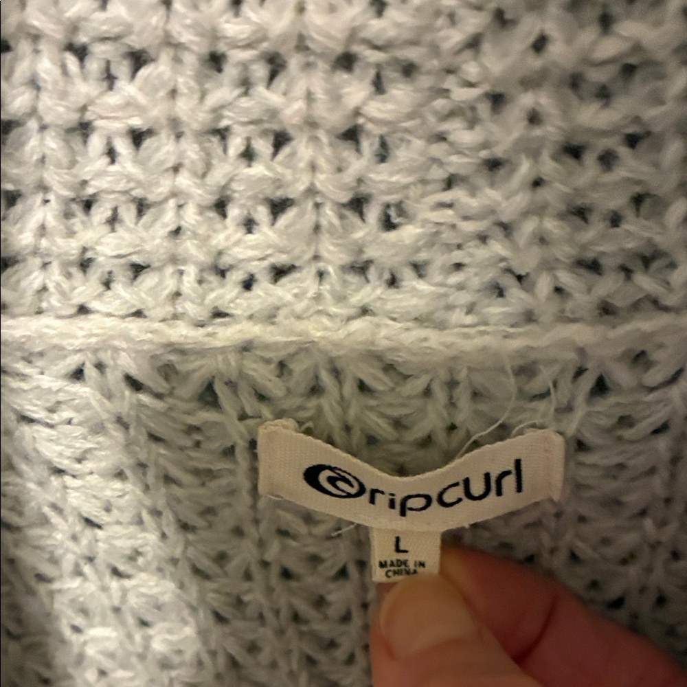 Rip Curl Women’s Shambala Cozy Light Gray Oversized Knit Cardigan Sweater Large - Picture 3 of 6